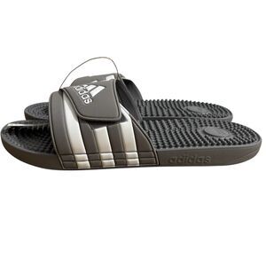 Adidas Adissage Slides Men’s Sz 18 Gray Sandals Athletic NEW